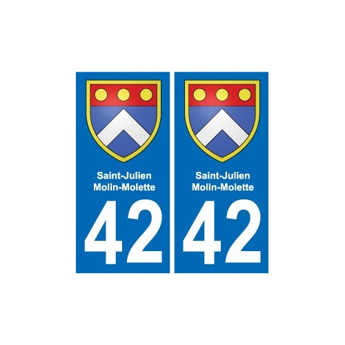 42 Villerest blason ville autocollant plaque stickers