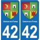 42 Villerest blason ville autocollant plaque stickers