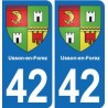 42 Villerest blason ville autocollant plaque stickers