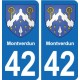 42 Villerest blason ville autocollant plaque stickers