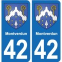 42 Villerest blason ville autocollant plaque stickers