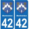42 Villerest blason ville autocollant plaque stickers