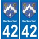 42 Montverdun coat of arms, city sticker, plate sticker