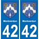 42 Villerest blason ville autocollant plaque stickers