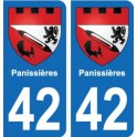 42 Panissières coat of arms, city sticker, plate sticker