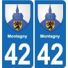 42 Villerest blason ville autocollant plaque stickers