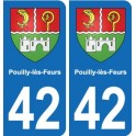 42 Villerest blason ville autocollant plaque stickers