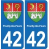 42 Villerest blason ville autocollant plaque stickers