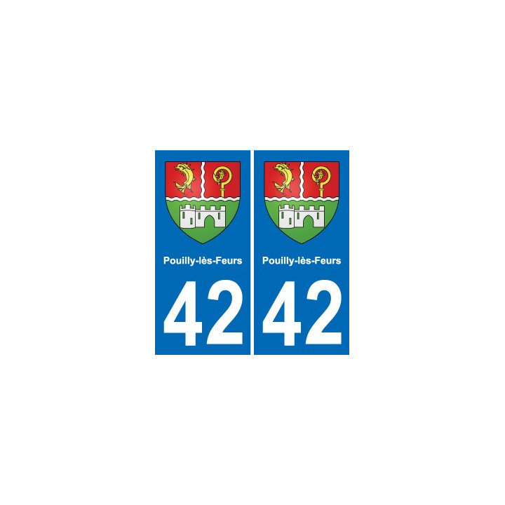 42 Villerest blason ville autocollant plaque stickers