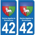 42 Sainte-Agathe-la-Bouteresse wappen der stadt aufkleber typenschild aufkleber