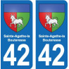 42 Villerest blason ville autocollant plaque stickers