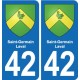 42 Villerest blason ville autocollant plaque stickers