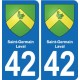 42 Villerest blason ville autocollant plaque stickers