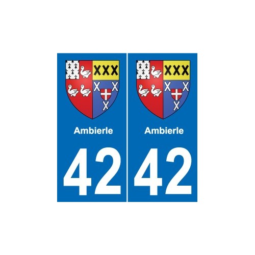 42 Villerest blason ville autocollant plaque stickers