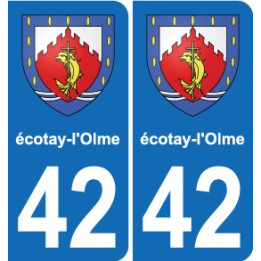 42 Villerest blason ville autocollant plaque stickers