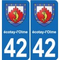 42 Villerest blason ville autocollant plaque stickers