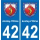 42 Villerest blason ville autocollant plaque stickers