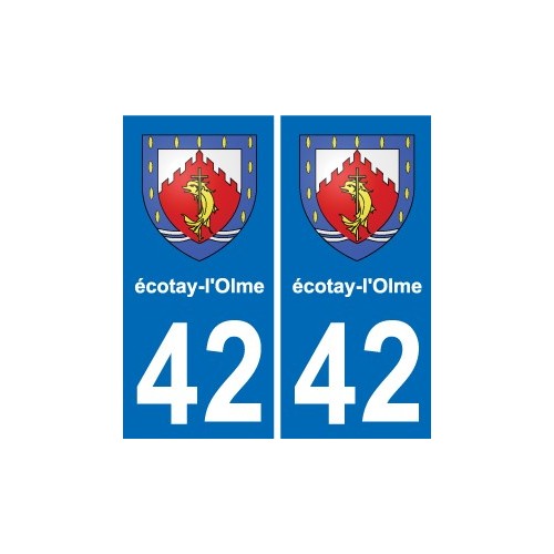 42 Villerest blason ville autocollant plaque stickers