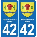 42 Villerest blason ville autocollant plaque stickers