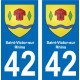 42 Villerest blason ville autocollant plaque stickers
