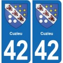 42 Villerest blason ville autocollant plaque stickers