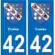 42 Villerest blason ville autocollant plaque stickers