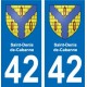 42 Villerest blason ville autocollant plaque stickers