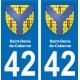 42 Villerest blason ville autocollant plaque stickers