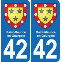 42 Villerest blason ville autocollant plaque stickers