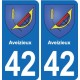 42 Villerest blason ville autocollant plaque stickers