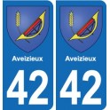 42 Villerest blason ville autocollant plaque stickers