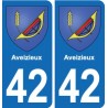 42 Villerest blason ville autocollant plaque stickers