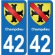 42 Villerest blason ville autocollant plaque stickers