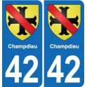 42 Villerest blason ville autocollant plaque stickers