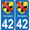 42 Villerest blason ville autocollant plaque stickers