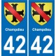 42 Villerest blason ville autocollant plaque stickers