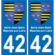 42 Villerest blason ville autocollant plaque stickers