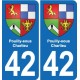 42 Villerest blason ville autocollant plaque stickers