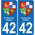 42 Villerest blason ville autocollant plaque stickers