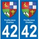 42 Villerest blason ville autocollant plaque stickers