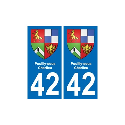 42 Villerest blason ville autocollant plaque stickers