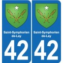 42 Villerest blason ville autocollant plaque stickers