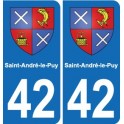 42 Villerest blason ville autocollant plaque stickers