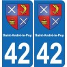 42 Villerest blason ville autocollant plaque stickers