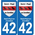 42 Villerest blason ville autocollant plaque stickers