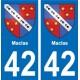 42 Villerest blason ville autocollant plaque stickers