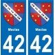 42 Villerest blason ville autocollant plaque stickers