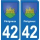 42 Villerest blason ville autocollant plaque stickers