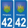 42 Villerest blason ville autocollant plaque stickers