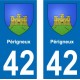 42 Villerest blason ville autocollant plaque stickers